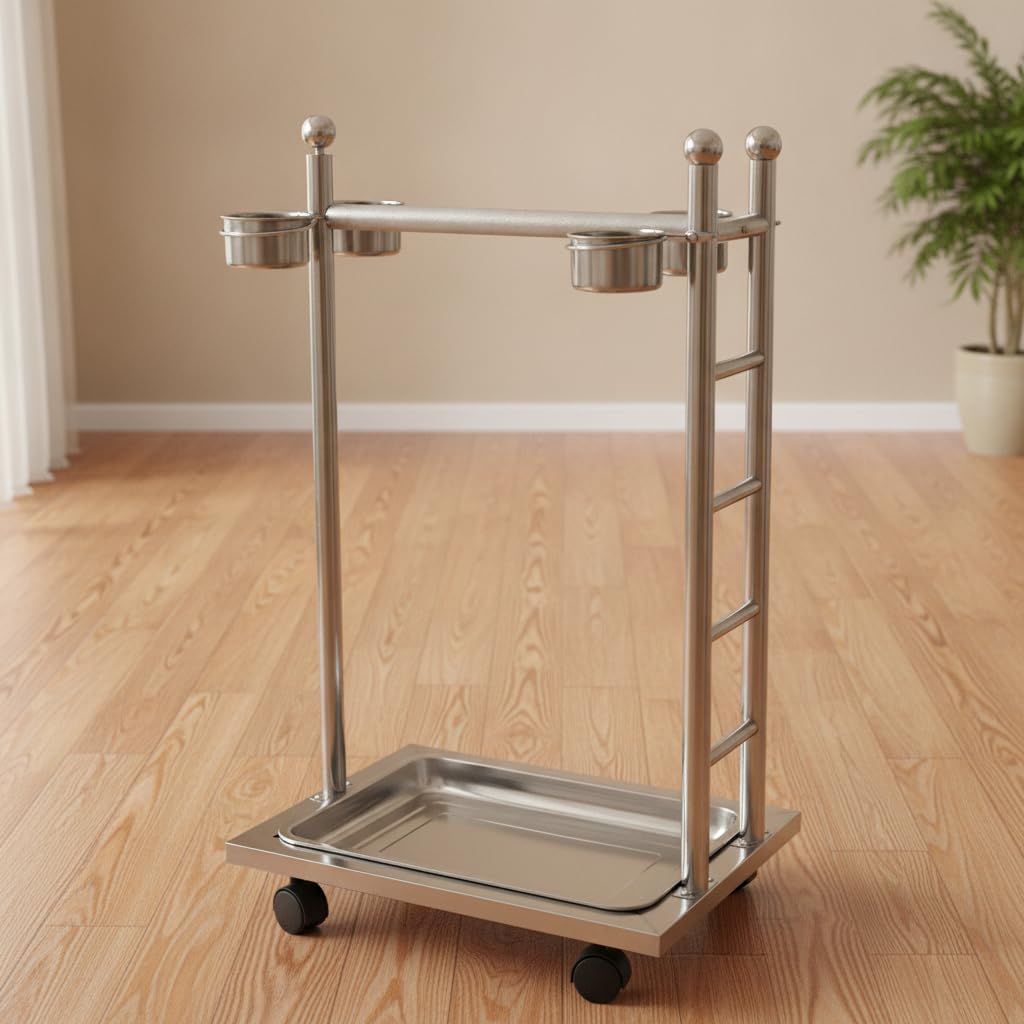 Supporto per Uccelli Regolabile, 1.9 diametro bastone | Assemblag facile, Supporto per pappagalli, Esposizione domestica, Per appassionati ornitologia