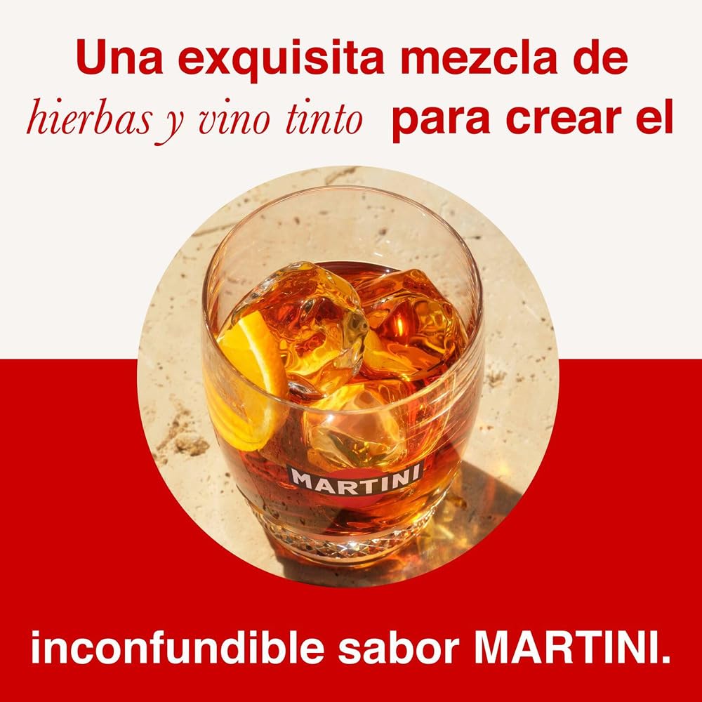 MARTINI Rosso Red Vermouth Aperitivo, 15% ABV, 100cl / 1L, Vermut dulce con infusión de hierbas regionales