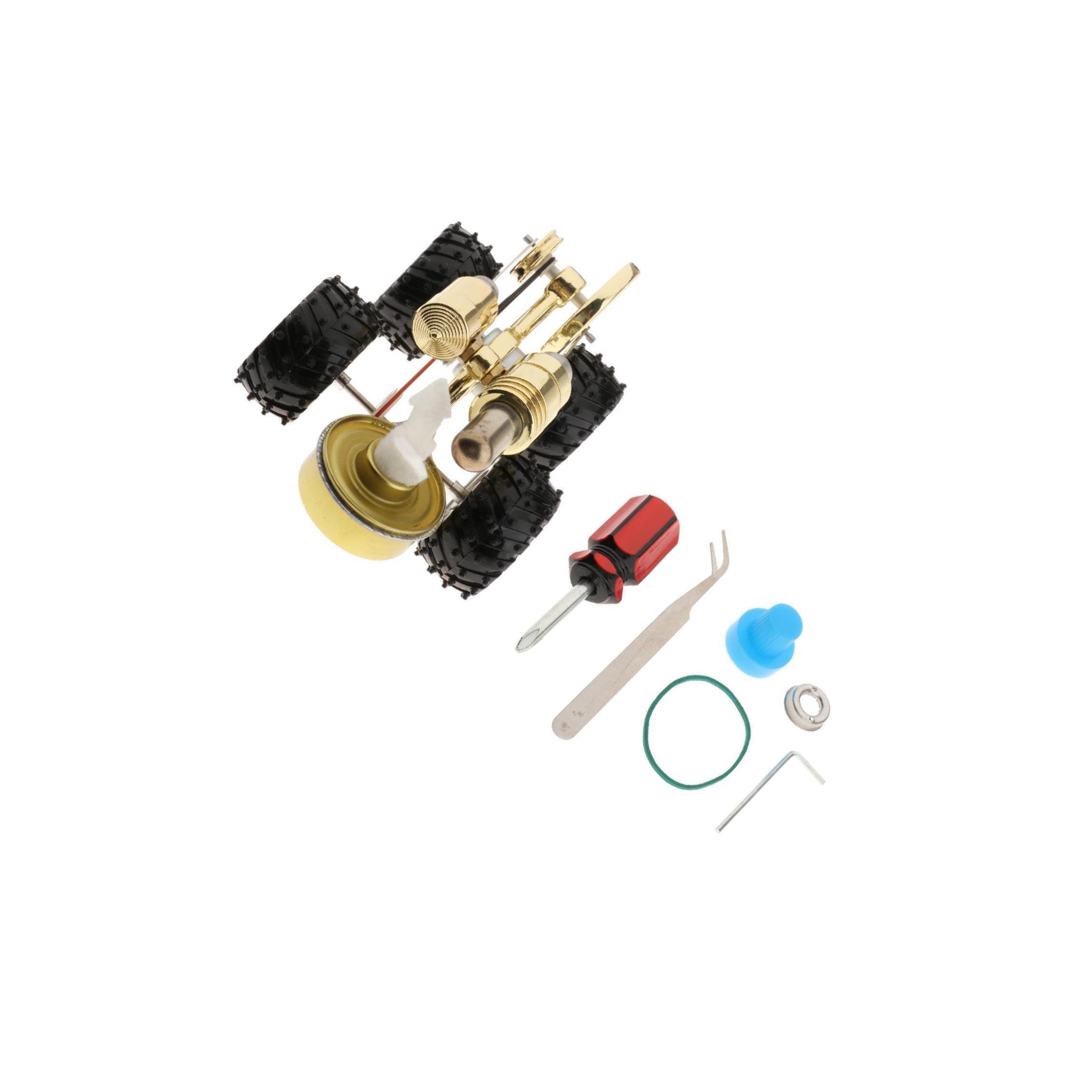 Kit di mini motore Stirling, modello funzionante, strumenti educativi in metallo, regali per giovani innovatori, ingranaggi che ruotano sotto l'azione