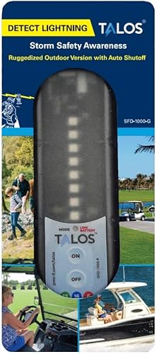 Talos Detector de golpes de rayo Sensor de tormenta de rayos resistente al aire libre Incluye soporte para vehículos, barcos, carritos de golf,