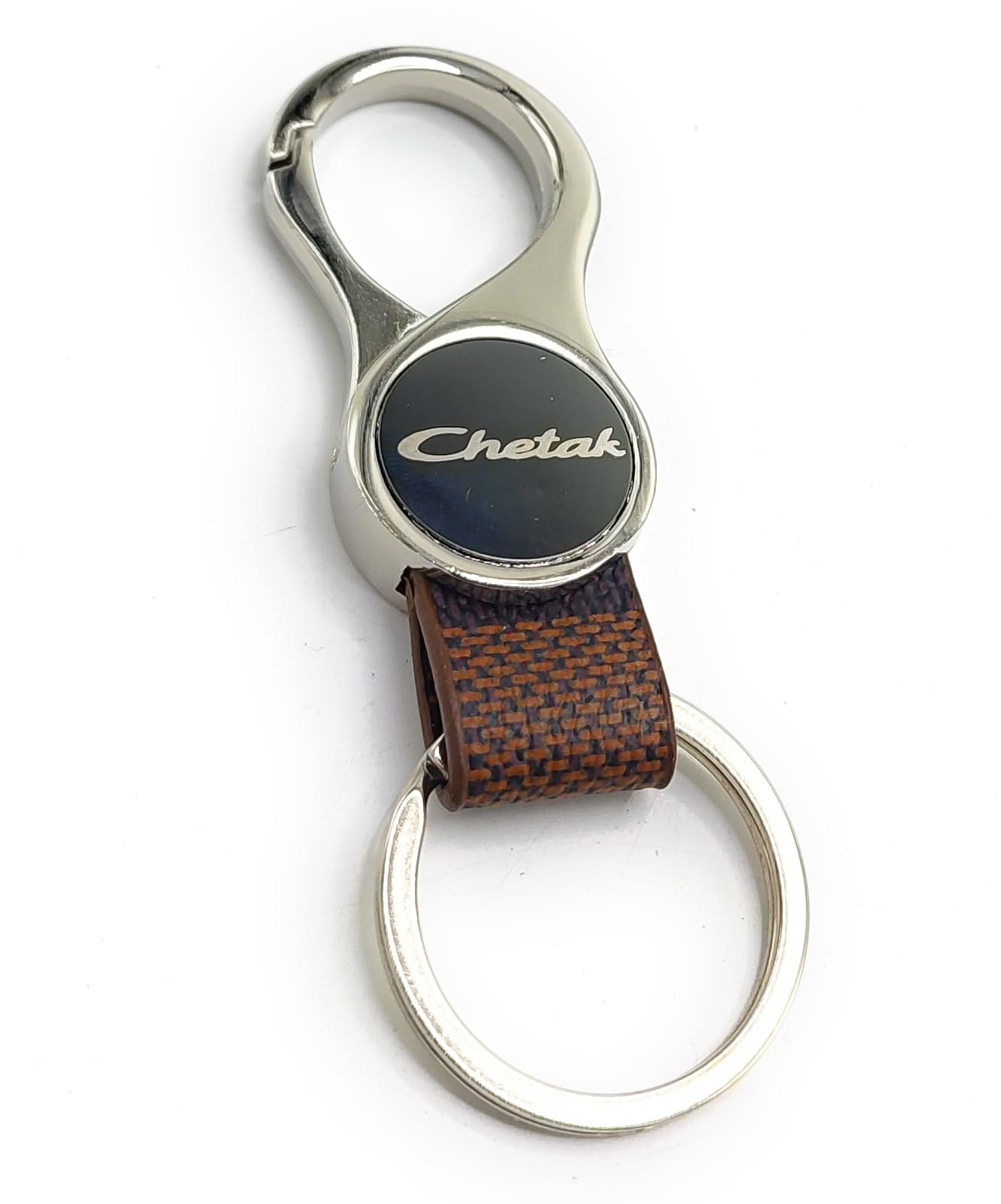 Round Shape Leather Metal Keychain for bajaj chetak Bike| Bike Key Chain ()-image-32