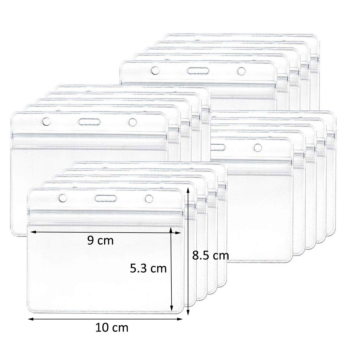 Plastica Trasparente Porta Badge Impermeabili Orizzontali 20 Pezzi