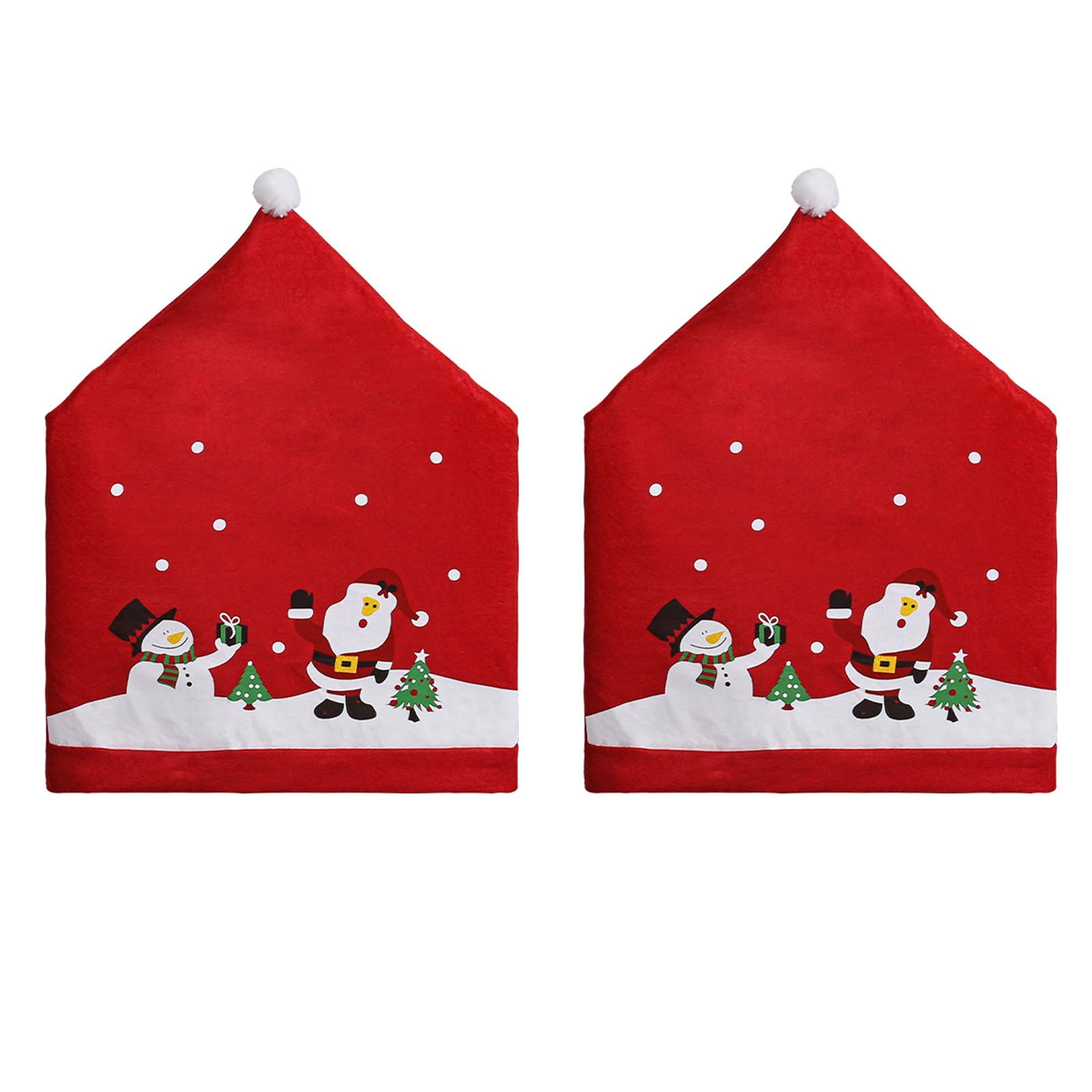 Buxuaaaa Christmas Santa Soft Chair Cover Universals Size Machine Washable for Home Christmas Party Decoration Chair Slipcover