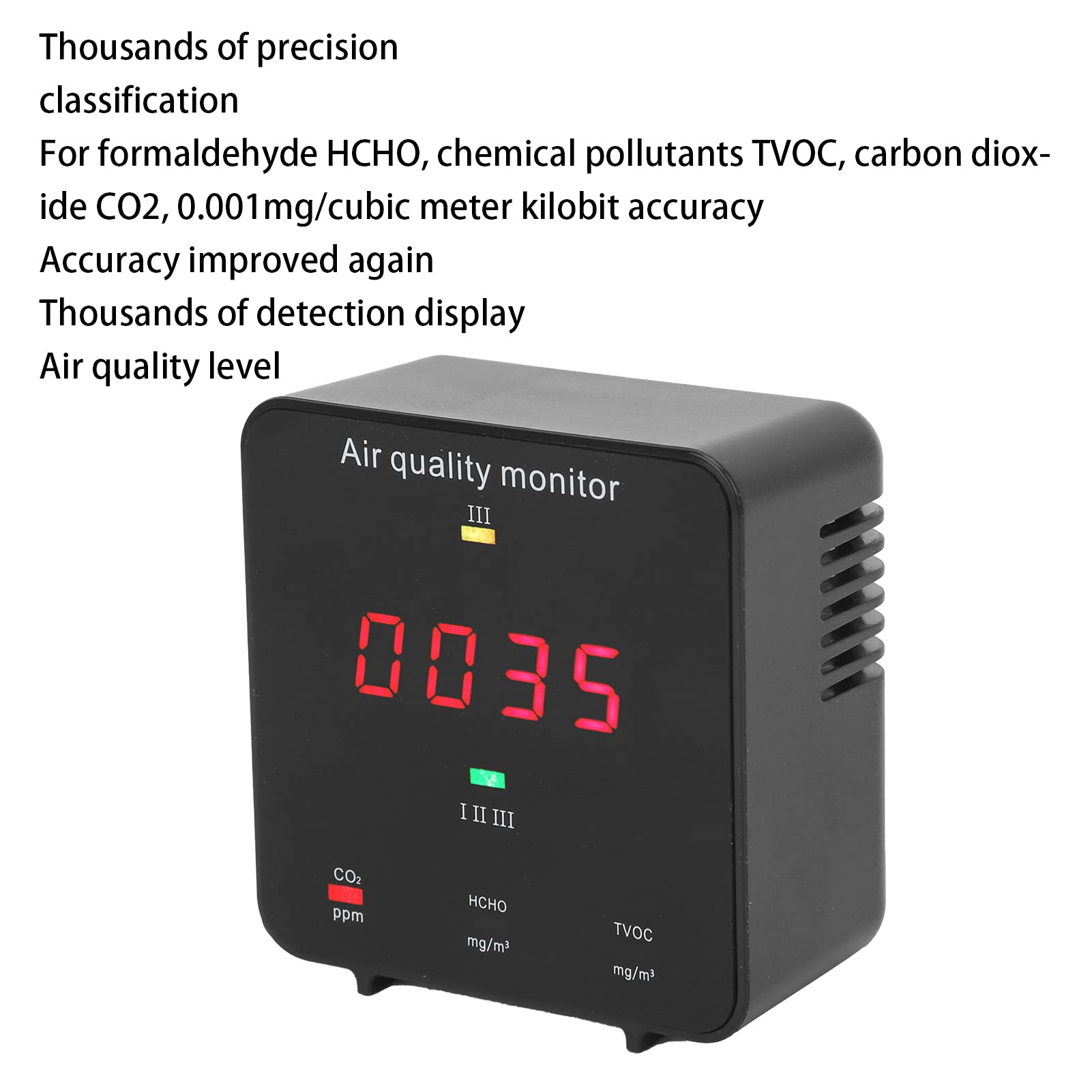 Monitor della qualità 'aria Rilevatore di Formaldeide e Anidride Carbonica Home Office Digitale Vita Sana