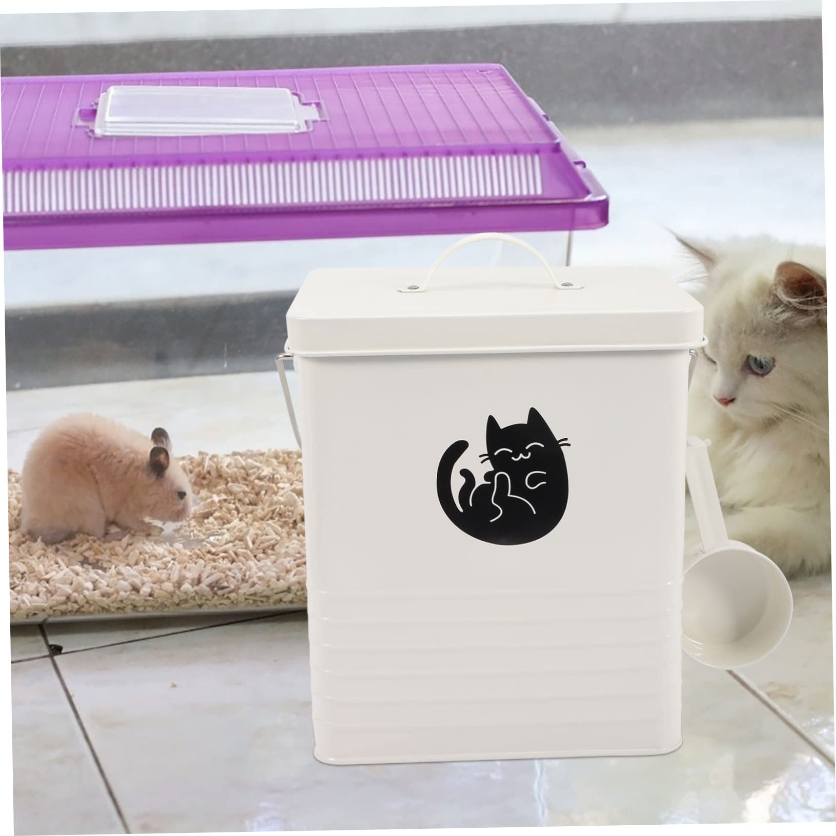 Didiseaon Secchiello Per Cibo Per Gatti Contenitore Per Snack Per Cani Comodo Accessorio Per Cibo Per Gatti Design Leggero e Arrotondato Mantiene Asciutto e Difende Dai Avari