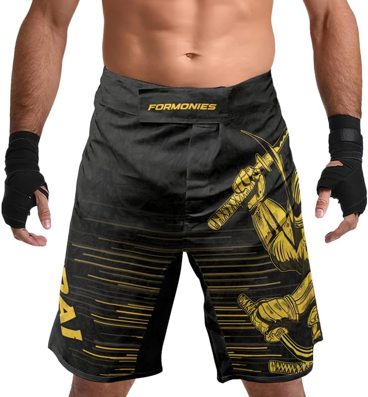FORMONIES Samurai BJJ Fight Shorts for Men – No-Gi Training Shorts for MMA, Grappling & Wrestling