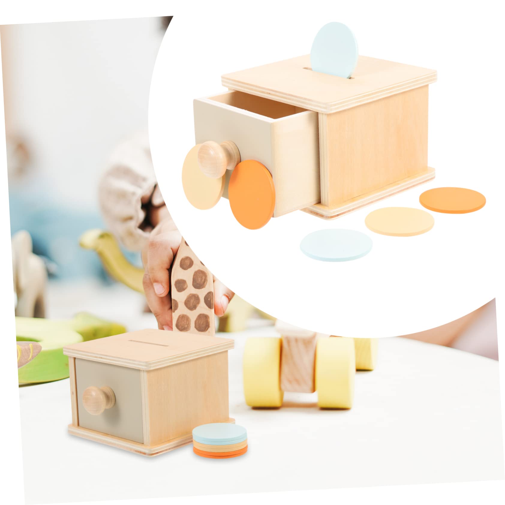 Amazon.co.jp: ULTECHNOVO 箱 コインボックスのおもちゃ モンテッソーリのコインドロップボックス 赤ちゃんのコイン落としおもちゃ  モンテッソーリシェイプソーターボックス モンテッソーリのコインボックス モンテ : おもちゃ