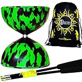 Mr Babache Harlequin Diabolo Set + Pro Ultra Strong Fibra de vidrio Diabolo Sticks equipado con una longitud de cuerda Pro Diabolo + Flames N Games bolsa de viaje Este juego de diablo es perfecto para niños y adultos con un rango de habilidad desde principiantes hasta profesionales. Este es uno de los mejores diábolos de tamaño mediano en todo el mundo.