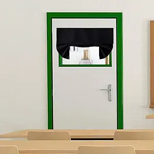 RYB HOME Classroom Door Window Cover, Blackout Shades for Classroom Windows and Doors Cover Lockdown Shades, Room Darkening Design Blocks Views, W 26 x L 18 inches, Black, 1 Panel
