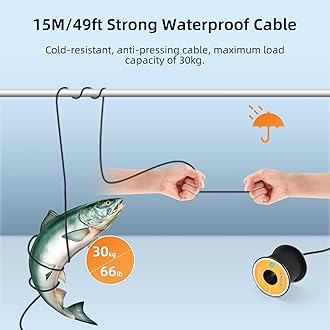 Eyoyo Portable 7in LCD Monitor Fish Finder Waterproof Underwater HD 1000TVL Fishing Camera 15m Cable 12 Pieces