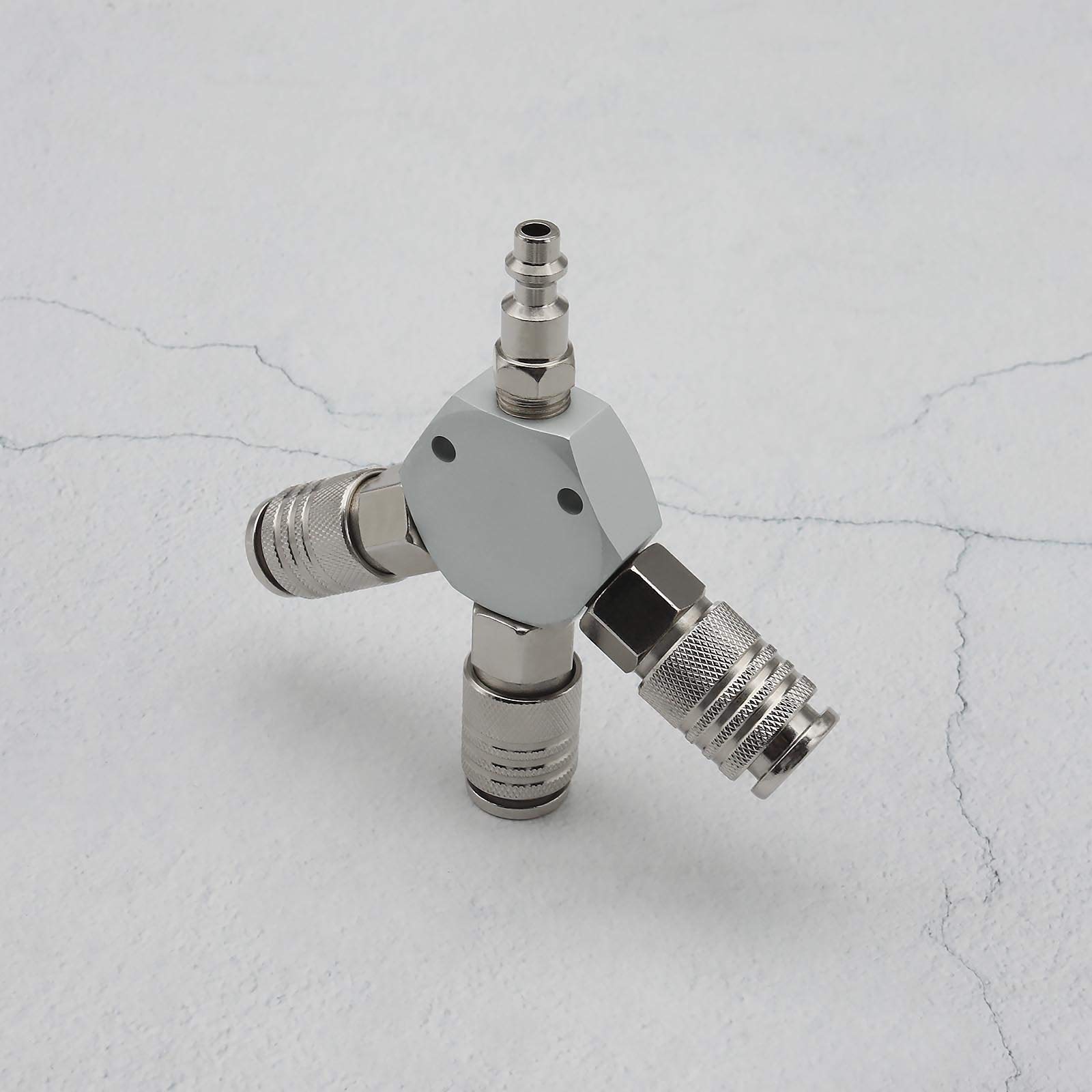 OTOTEC 1/4 Pouce FNPT Connecteur Pneumatique 3 Voies Collecteur de Tuyau d'air Raccord Rapide Coupleur 1 Mâle à 3 Diviseur Femelle