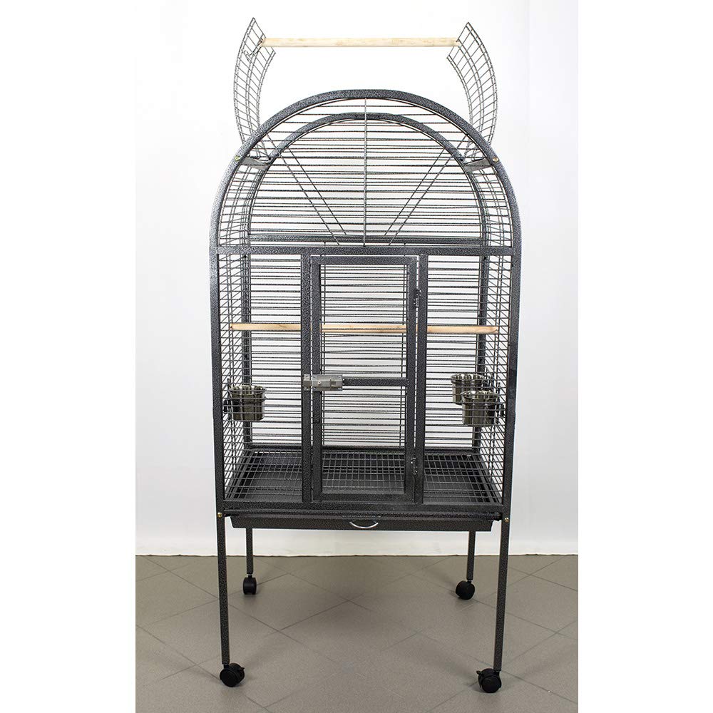 Voliera gabbia pappagalli con ruote dimensioni esterne: 77 x 61 x 172 cm