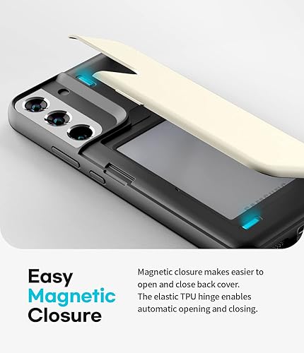 Miniatura 49 de GOOSPERY Parachoques magnético para puerta compatible con Galaxy S23, tarjetero tipo cartera, cierre automático, protección de doble capa resistente