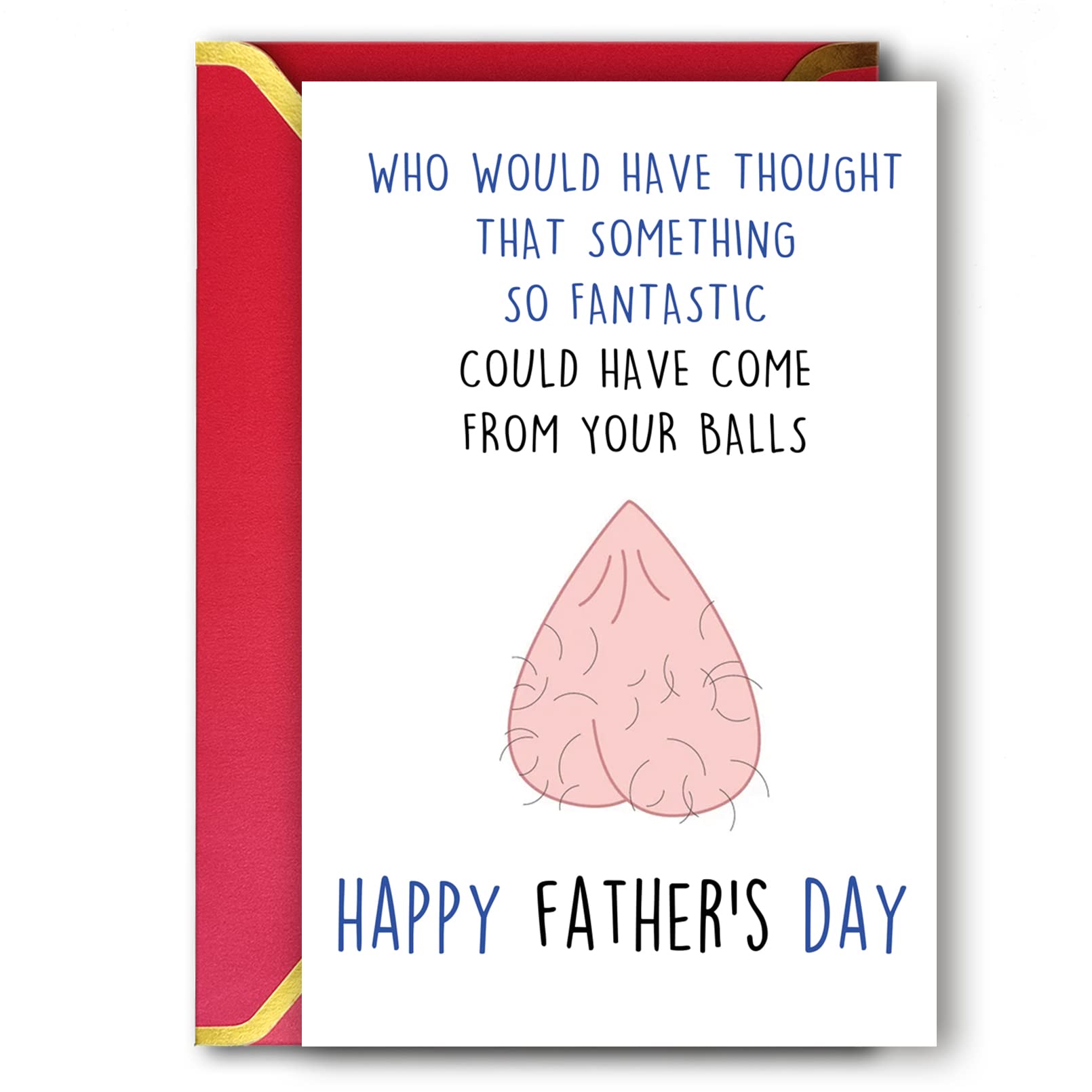 ZiwenhuZiwenhu Hilarious Father To Be Gifts First Time, Rude Father Day Cards Gifts from Kids, Special Father’s Day Card for Daddy from Wife,Funny Father's Card with Envelope