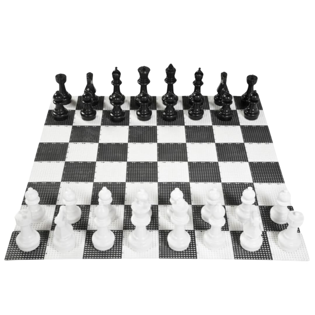 Garten-Schachfiguren Set – 32 XXL Figuren aus PVC, UV-beständig & wasserfest – König 30 cm – Ohne Schachbrett