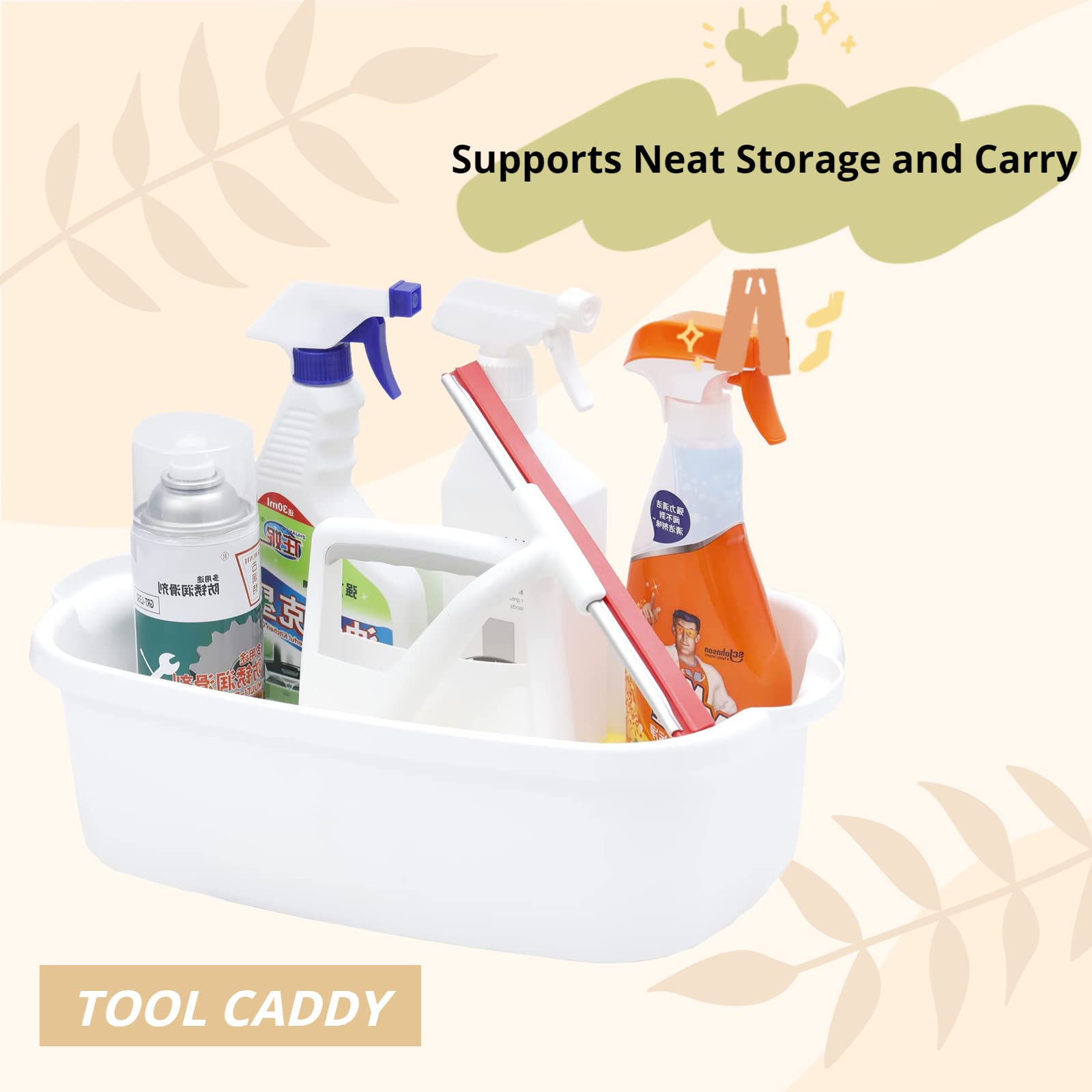 Reinigungsmittel-Caddy Mit Griff – Großer Kunststoff-Organizer, 41,8 X 25,4 X 17 Cm, Grau, Für Bad, Küche, Haushalt