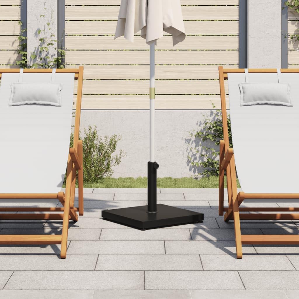 Stojak na parasol przeciwsłoneczny ze stali i betonu, 25 kg, z 3 adapterami, do masztu 32/38/48 mm, kwadratowa podstawa parasola na balkon, taras, do ogrodu, stabilny uchwyt z regulowanymi
