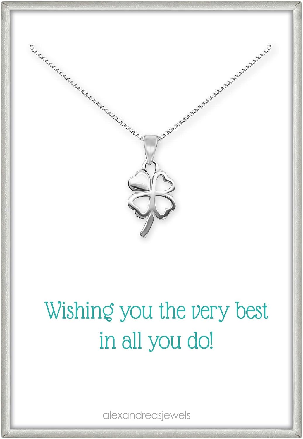 Tiny Delicate and Dainty Sterling Silver Four Leaf Clover Necklace for Women, Shamrock Necklace, St Patricks Day Irish Good Luck Necklace