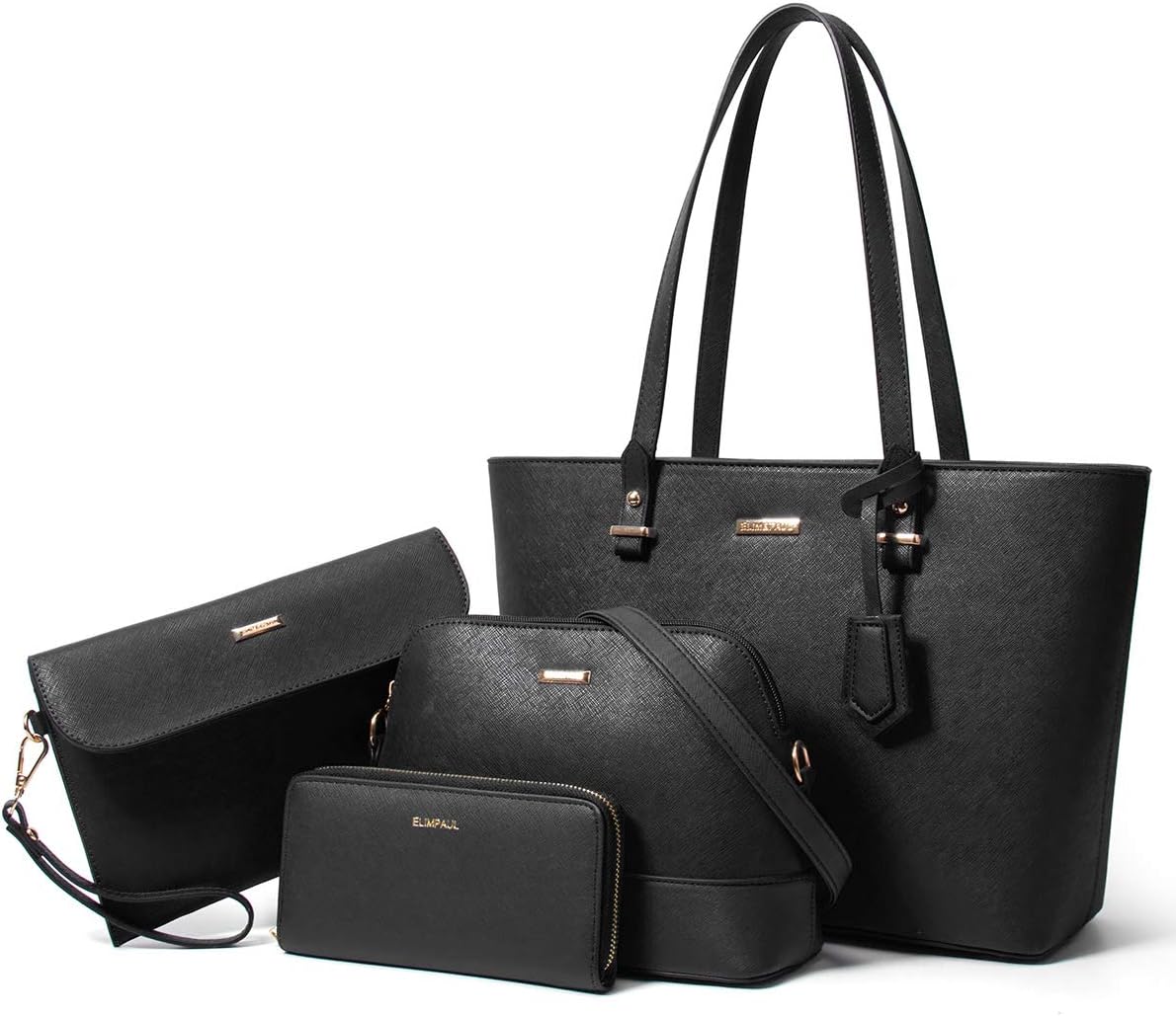 Women Fashion Handbags Wallet Tote Bag Shoulder Bag Top Handle Satchel Purse Set 4pcs