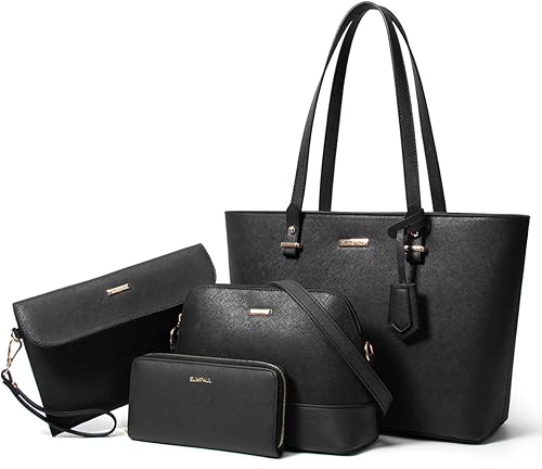 Women Fashion Handbags Wallet Tote Bag Shoulder Bag Top Handle Satchel Purse Set 4pcs