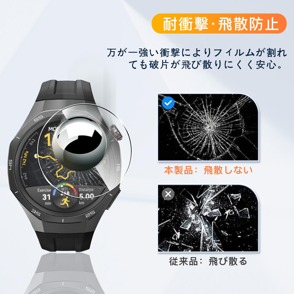Amazon.co.jp: 【3枚セット】 用 HUAWEI WATCH GT5 Pro 46mm ガラス 