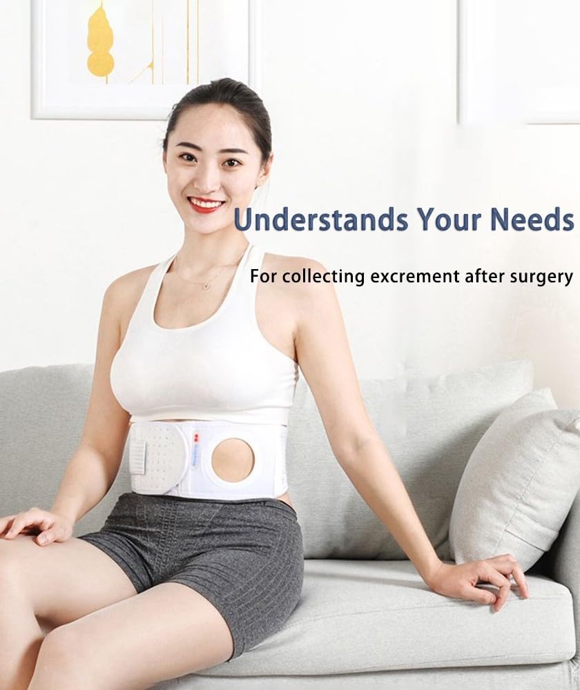 Cintura Per Stomia,Fascia Ernia Parastomale Supporto Addominale Post-Operatorio Cintura Elastica Regolabile Uomo Donna Tasca Incorporata Sacche Colostomia/ileostomia