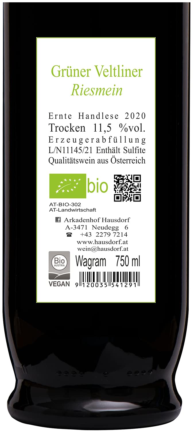 Grüner Veltliner Riesmein - Der Wohltuende | Bio Weißwein trocken | histaminfrei, biologisch, vegan, handlese | Qualitätswein aus Österreich, Wagram (3x 0.75l)