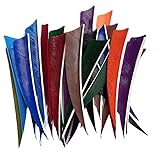 ONTFIHS 50Pcs 4INCH Shield Archery Arrow Feathers Fletching Hunting Accessories Right Wing Feathers (Orange)