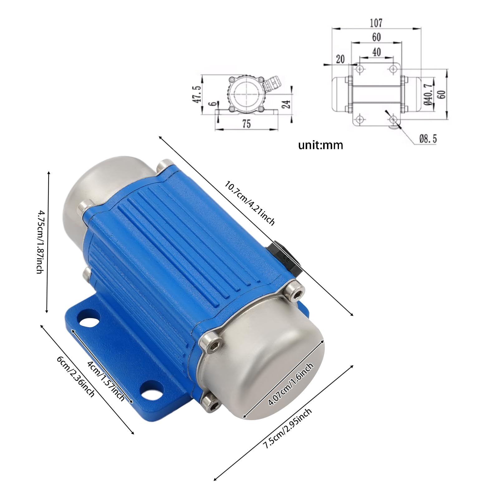 Silnik wibracyjny DC 12 V z regulatorem prędkości i pilotem zdalnego sterowania, 30 W | Elektryczny silnik wibracyjny 7000 obr./min, silnik bezszczotkowy DC, 9 biegów prędkości, IP65