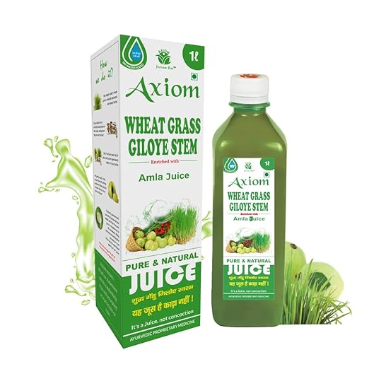 Wheatgrass Giloye Stem Herbal Juice 1000 ml | Detoxifies The Body | Immunity Booster | Ayurvedic Juice For Healthy Life | WHO GMP GLP Certified Product | No Added Water | No Added Sugar