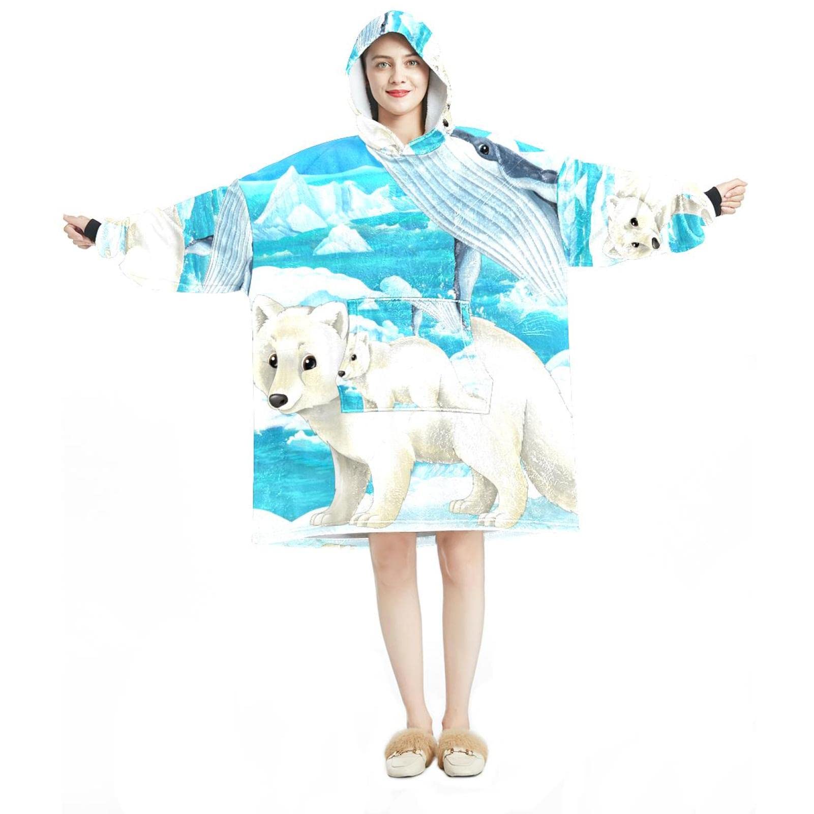 Sweat à capuche surdimensionné flanelle pour stopper le froid à la maison