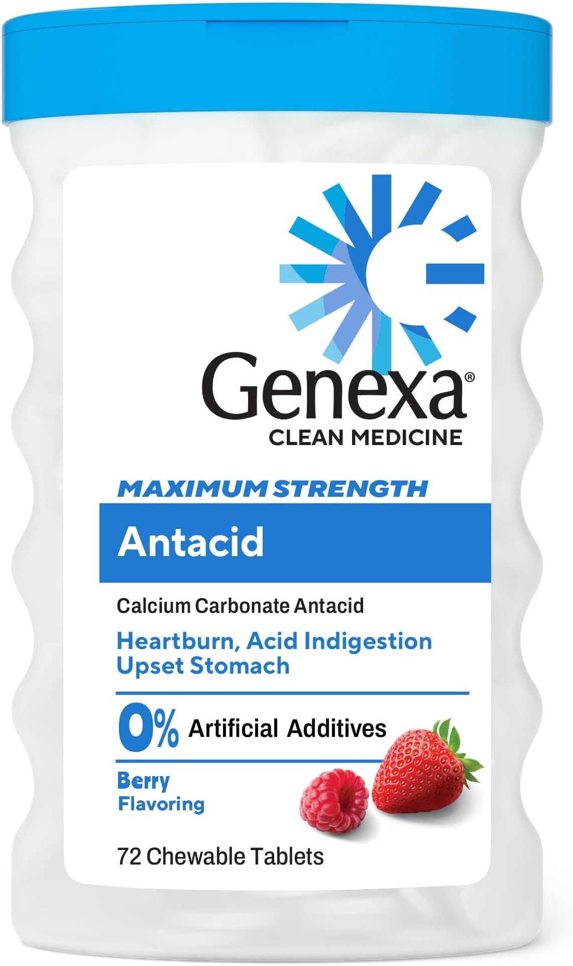 Gluten-free Antacid Maximum Strength Tablets (216 Pieces, Pack of 3) | Calcium Carbonate Maximum Strength, Dye Free, 0% Artificial Additives, Heartburn, Acid Indigestion & Upset Stomach Relief