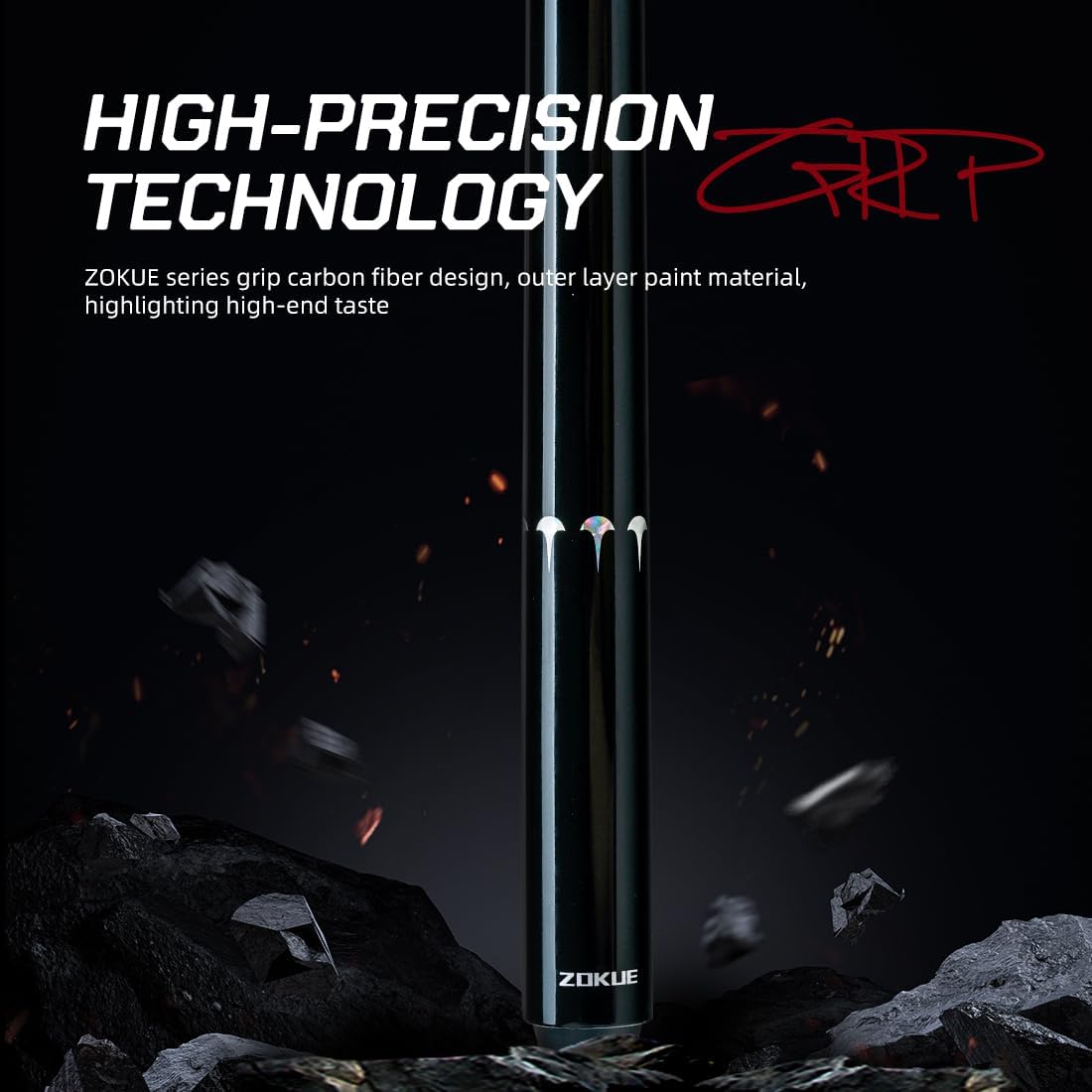 ZOKUE Elite Series Carbon Fiber Pool Cue Stick Low Deflection Full Carbon Technology Cue Stick for Beginner Primary Pool Stick with 12.5mm Tip (Easy to Control Powerful and Precise Pro Taper)