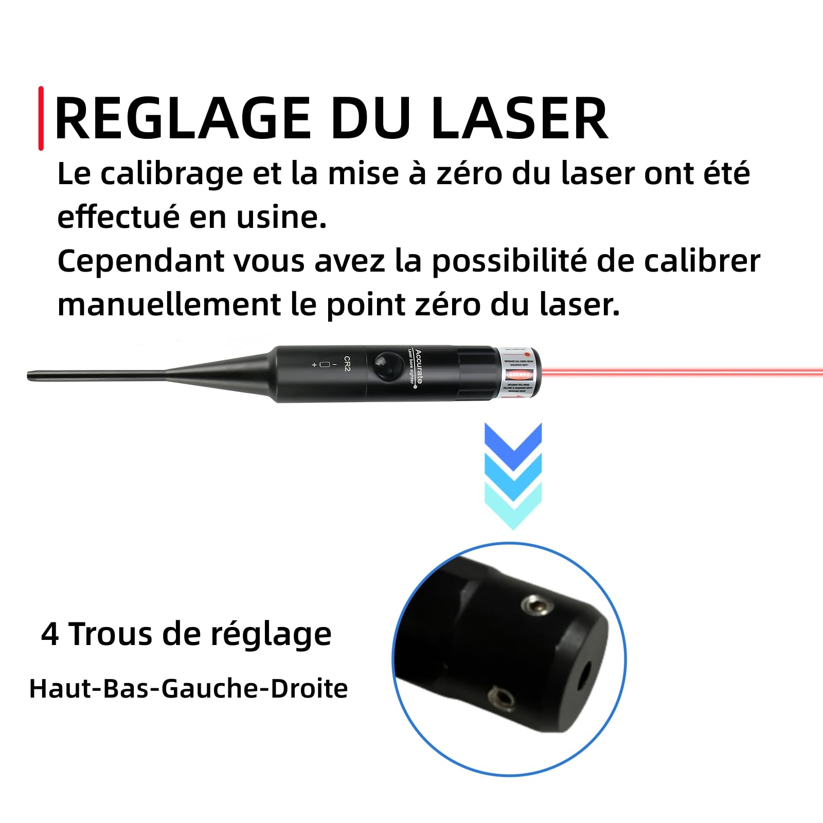 KinZon Kit mirino laser rosso Bore Sighter per calibro da 0,17 a 0,54 per cannocchiale e pistola, softair, caccia