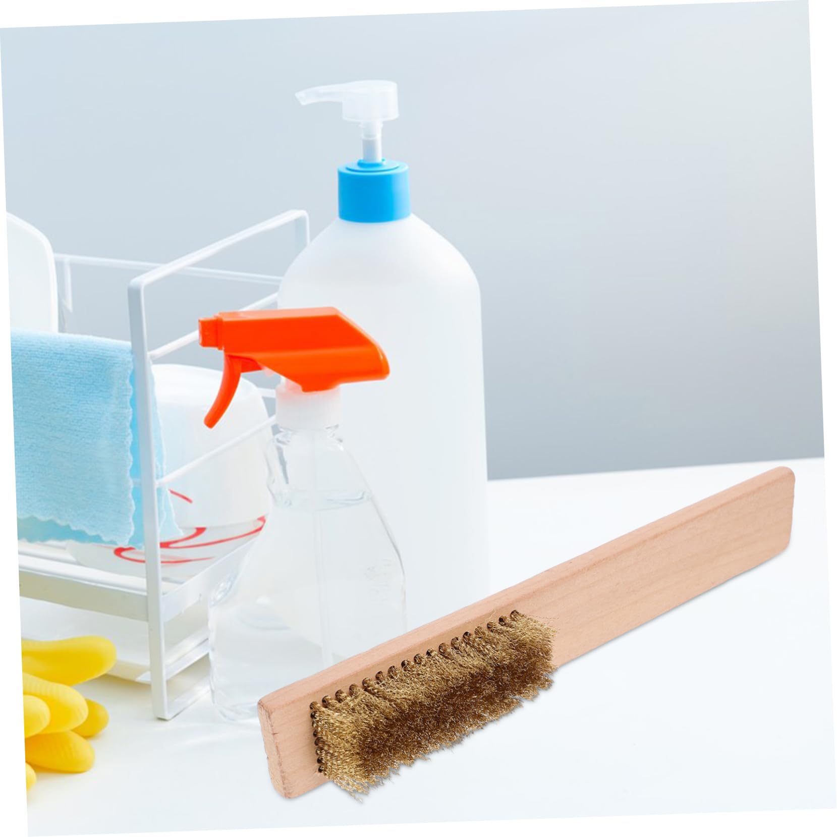 BELLIFFY 2-Piece Wooden Handle Brush for Skiing Board Snowboard Wax Removing Brush for Snowboard Wax