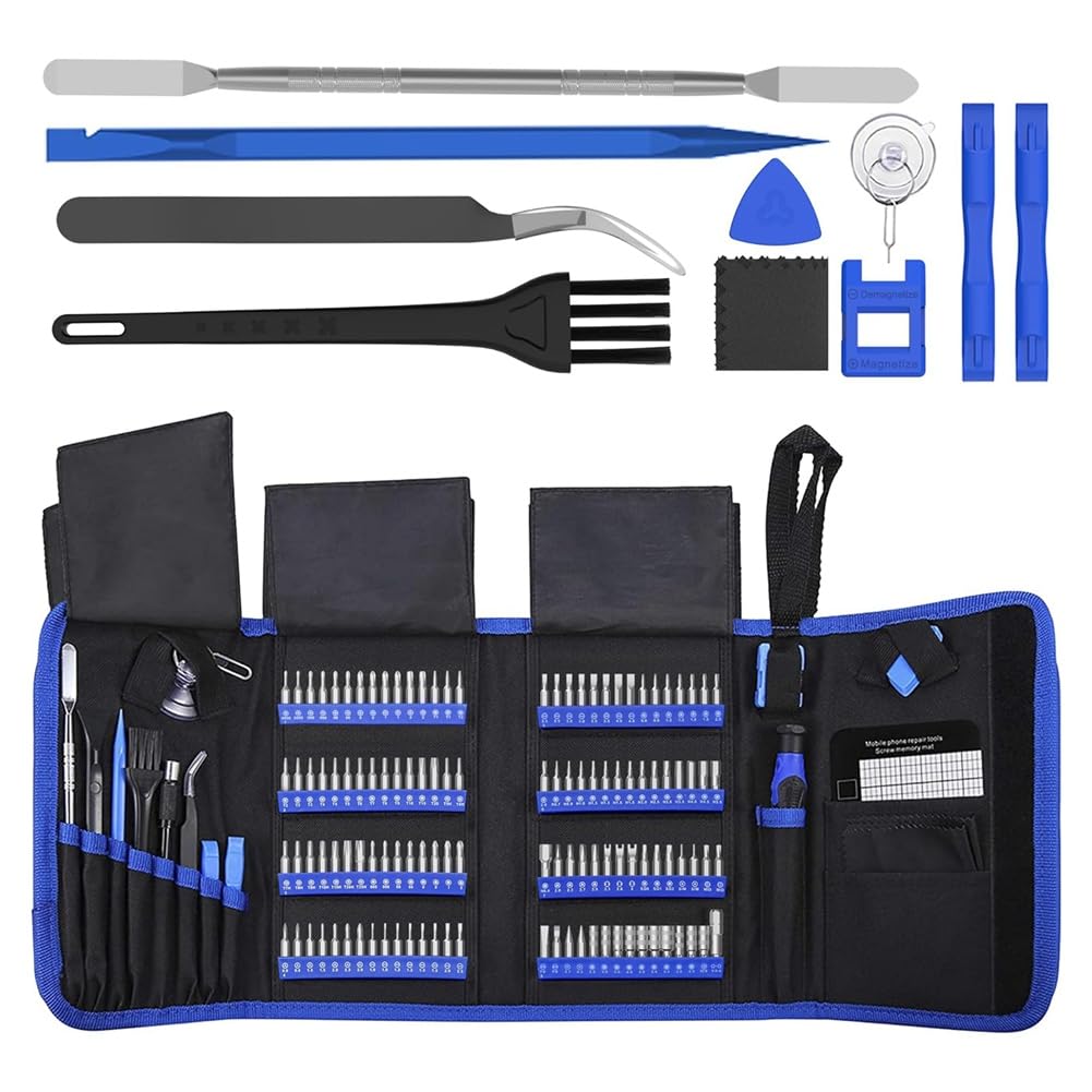 Littimoon 142 in 1 Computer Screwdriver Kit Electronics Screwdriver with 120 Bits Magnetic Repair Tool Kit Screwdriver 1Set