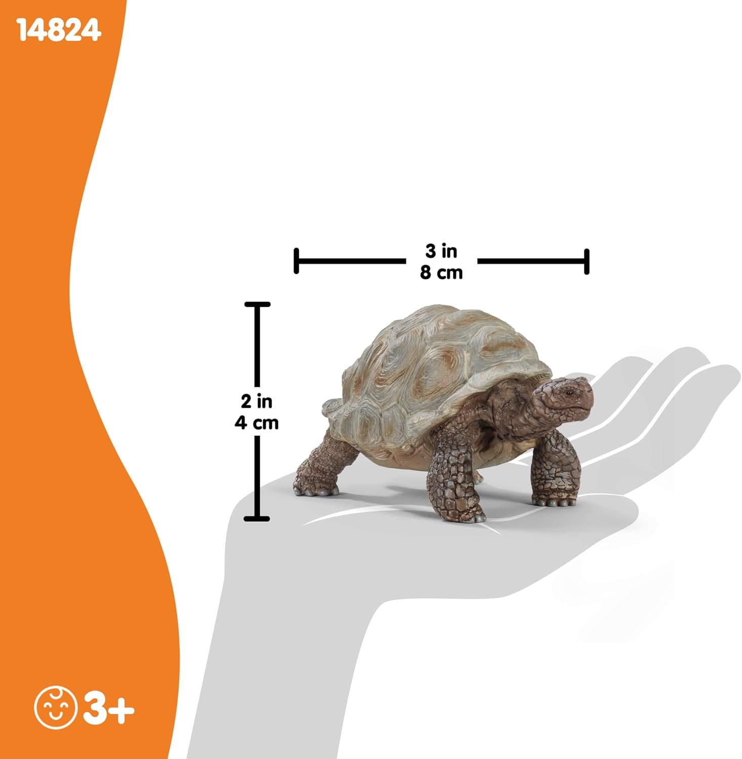 Schleich Wild Life - 3" Galapagos Giant Tortoise Figure - Realistic Turtle Toy for Boys and Girls - Wild Animal Educational Toy - Zoo Wildlife Figurine for Toddlers and Kids Ages 3+ | 13337