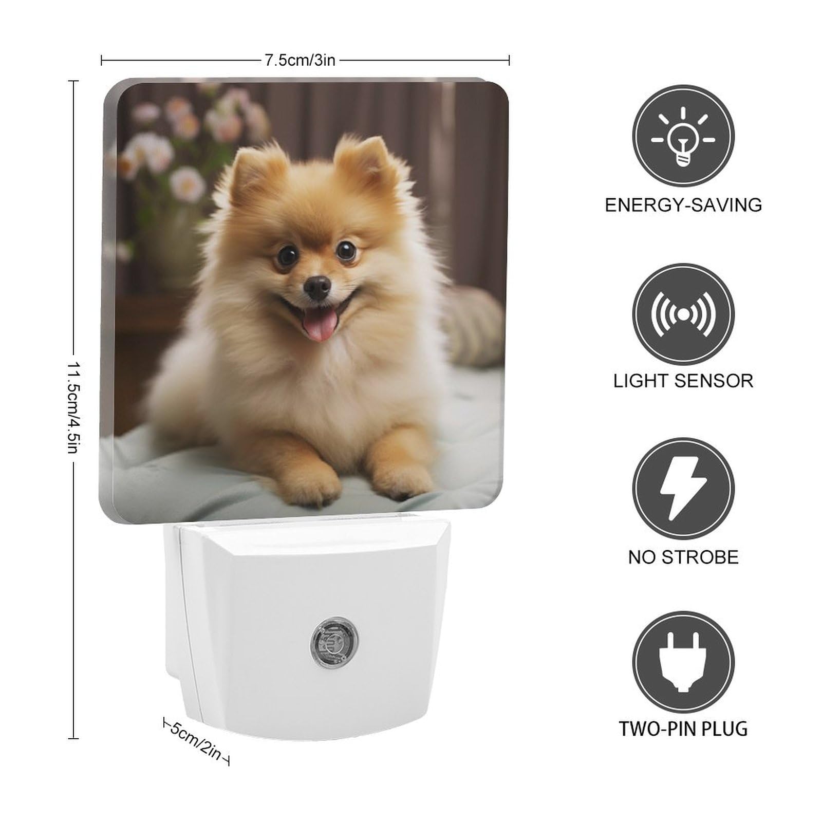 GONNI 柴犬-ランプ/ライト/照明 ZXDSKGYN Night Light Cute Pomeranian Dog LED Night Lights Plug in
