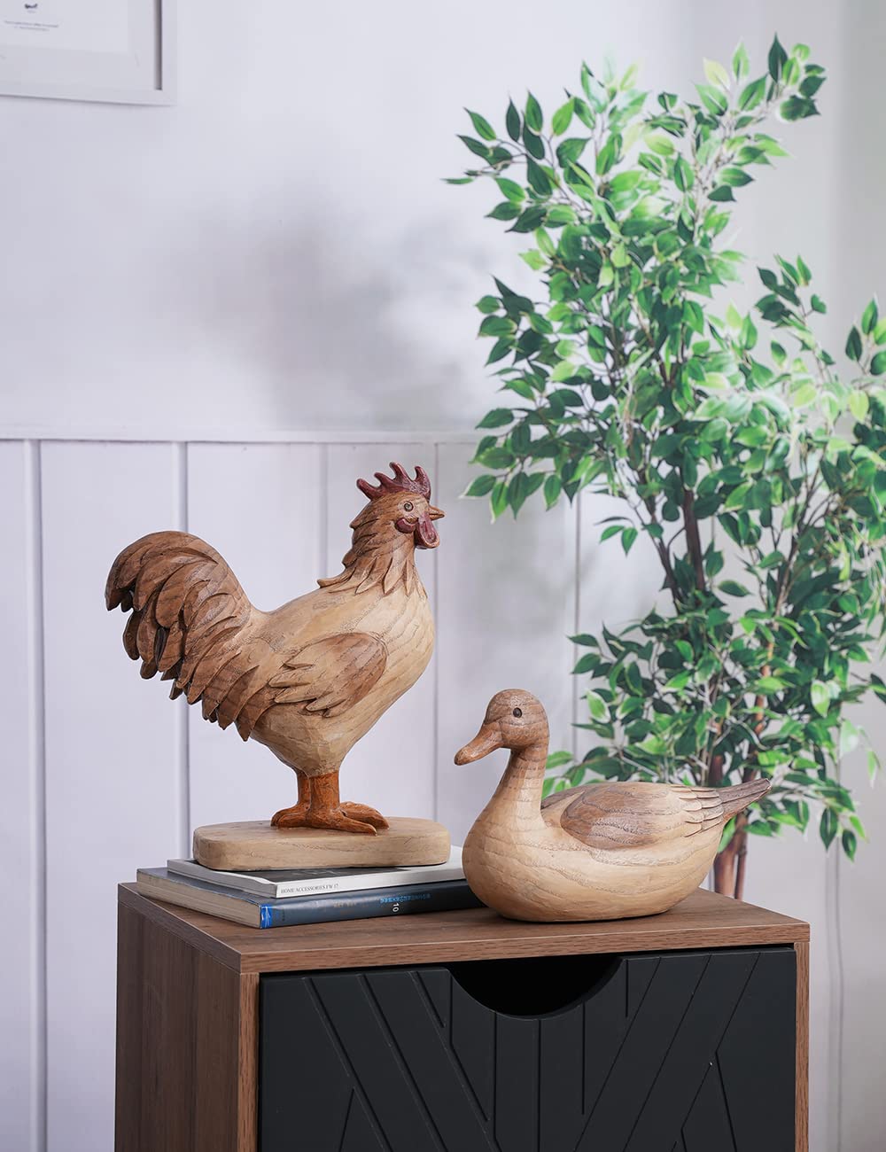 HAUCOZE Scultura Anatra Statua Moderna Decorazione Arte Animale Figurina Regalo per Famiglia Amici Amanti Resina 28cm