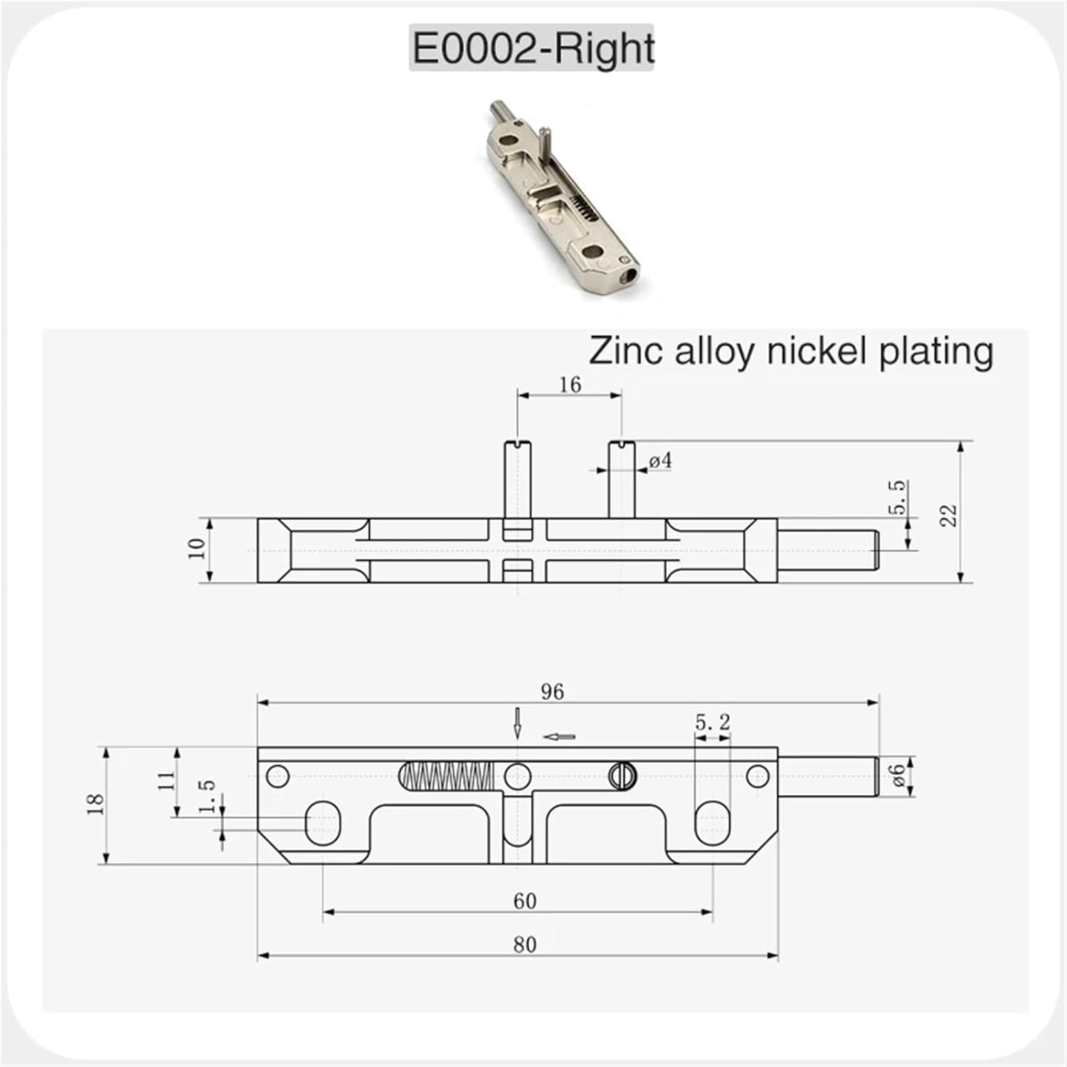 Stainless Steel Door Interior Door Spring Latch Hinge Bathroom Door Lock Door Latch Pin Door Bolt Black Left 1Pcs
