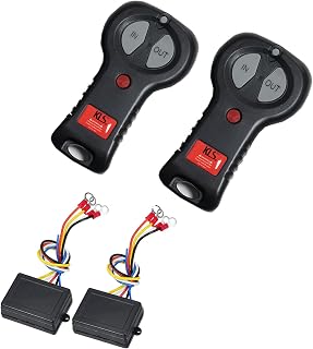 Winch Remote Control, 12V Car Wireless Winch Electric Remote Control Kit, Recovery Switch Universal with Indicator Light for Small Jeep Boat Truck Off-Road Car SUV（Black）