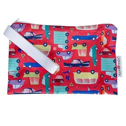 Applecheeks - Sac à Couche Lavable Imperméable - Taille M : Peut Contenir Une Couche - Fermeture Éclaire - Réutilisable et Pratique - Multi-Usage pour Organiser Le Sac à Langer - 22 X 15 cm - Car Cover