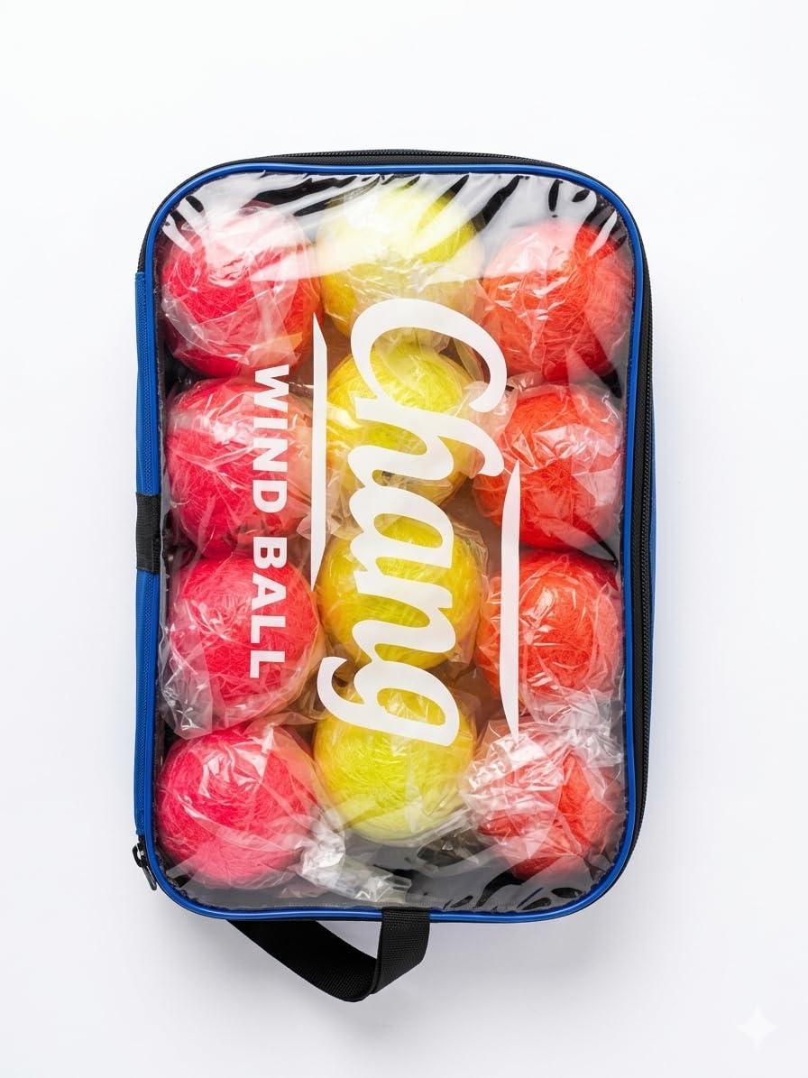 Ralson Champ Wind Ball, Pack of 12, Multicolour, for Cricket Practice, with Carry Bag-image-46