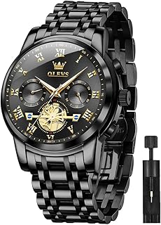 OLEVS Men Watch Chronograph Stainless Steel Quartz Business Dress Luminous Waterproof Multi-Function Men Wrist Watch