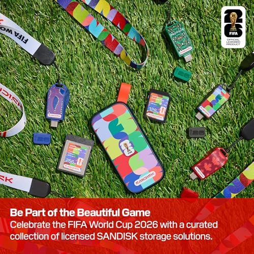 Image of SANDISK 1TB Portable SSD, FIFA World Cup 2026 Edition - Up to 800MB /s - Compatible with laptops, Plus Android Tablets and Phones - Black - SDSSDE30F-1T00-G25