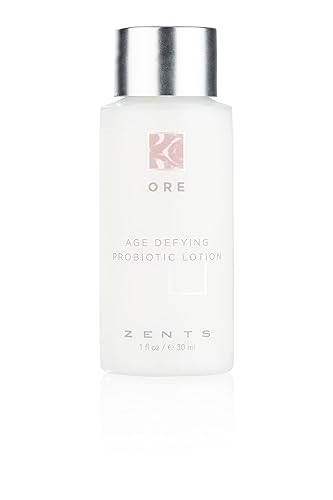 Zents Loción probiótica antiedad (tamaño de viaje, fragancia mineral) Crema antienvejecimiento para cuerpo y manos con manteca de karité orgánica y