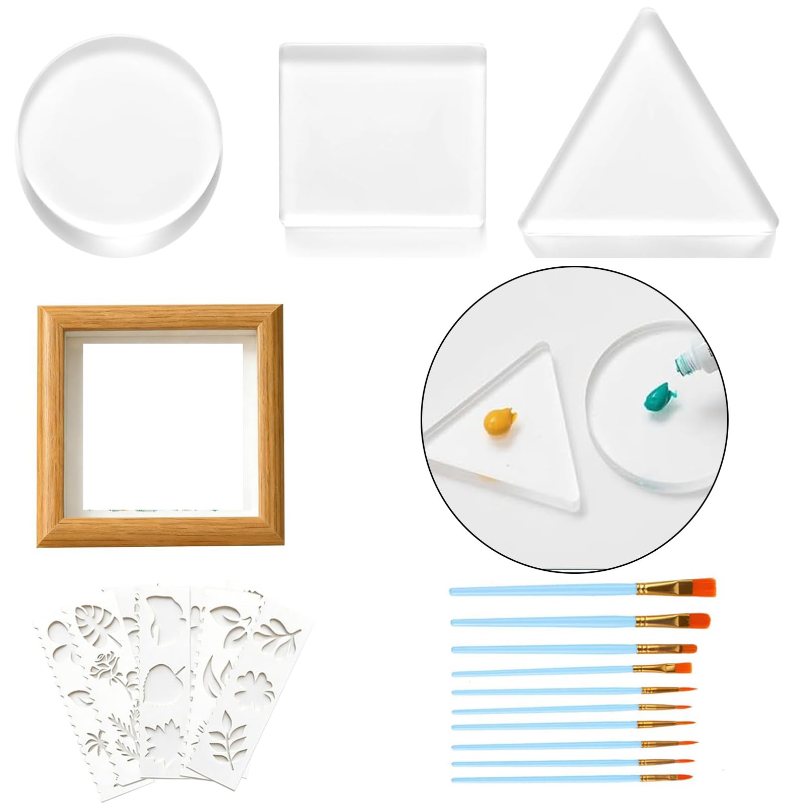 Set di piatti professionali per stampa in gel con modelli casuali, ideali per laboratori scolastici e lavori creativi per la casa