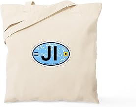 CafePress Jekyll Island GA Oval Design. Tote Bag Reusable Natural Beige Canvas Shopping Bag