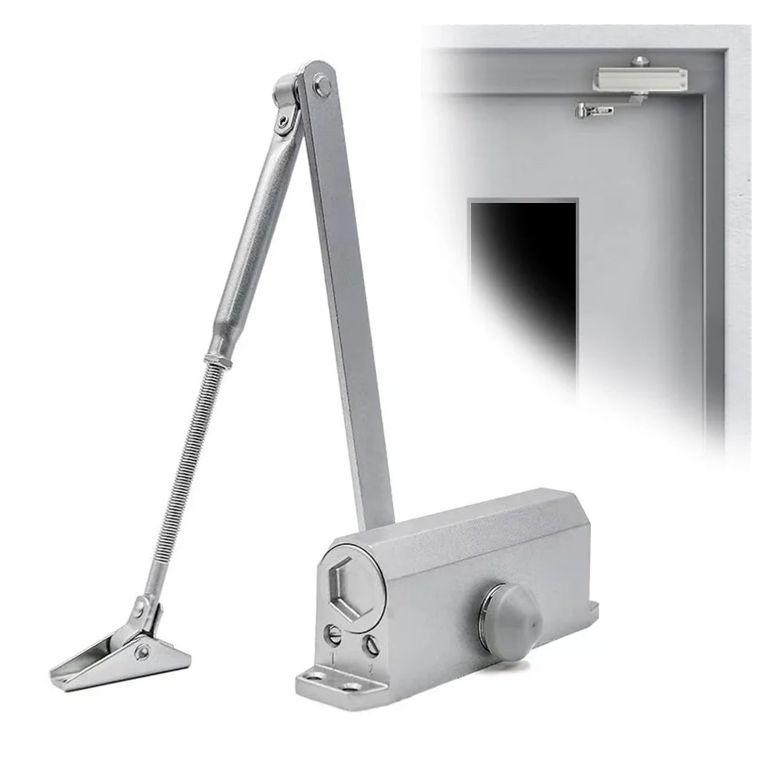 Chiudiporta con molla in metallo, strumento di chiusura silenziosa | Affidabile hardware di chiusura automatica automatica for realizzare una chiusura silenziosa e stabile della porta(45-85KG)