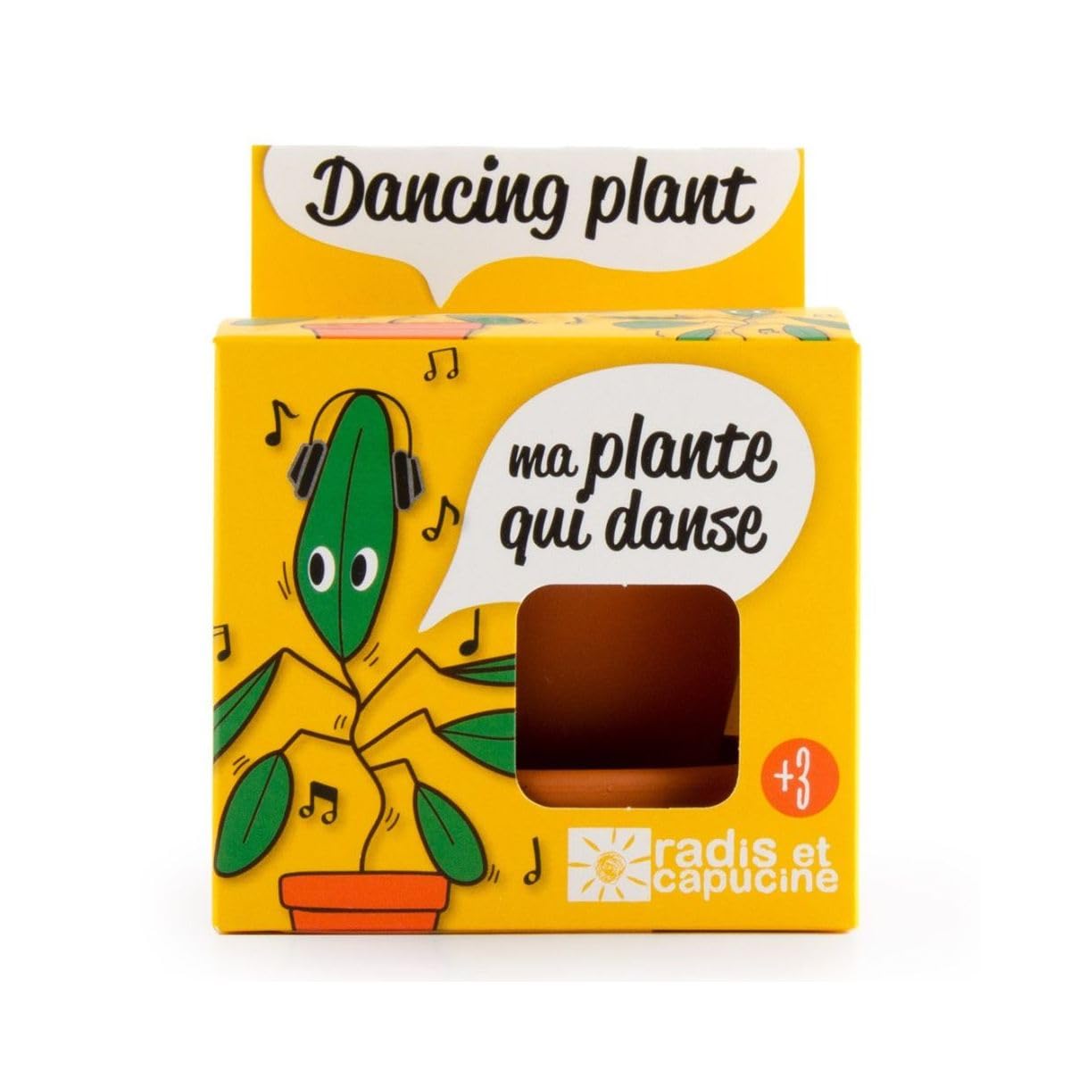 Radis et Capucine Pot avec coupelle Plante qui danse 8 cm